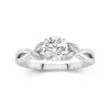 1.00ct Moissanite Engagement Ring 925 Sterling Silver