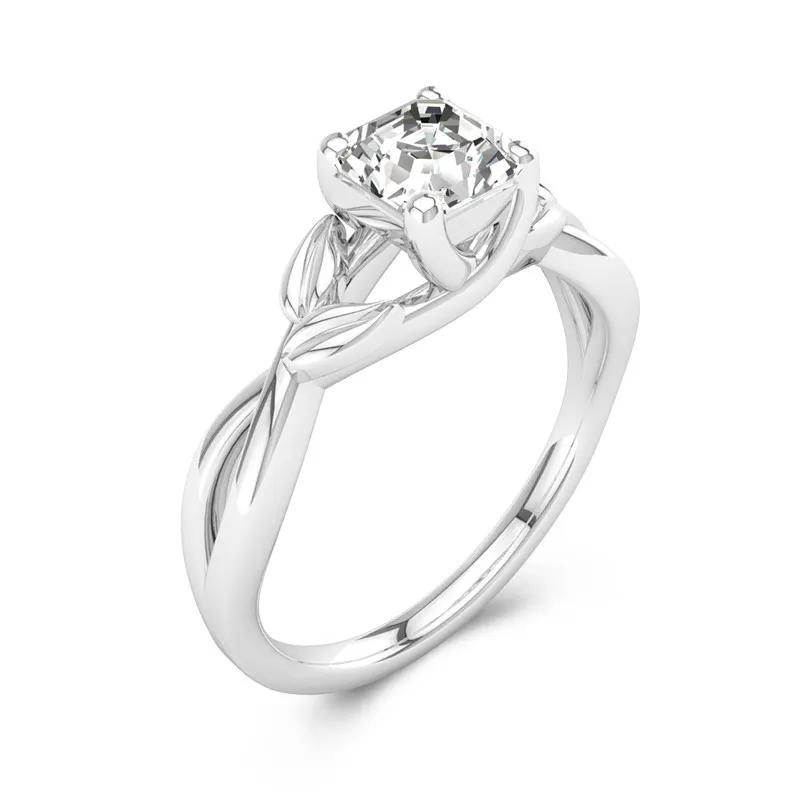 Nature Unique Asscher 1.50ct Moissanite Bague de fiançailles