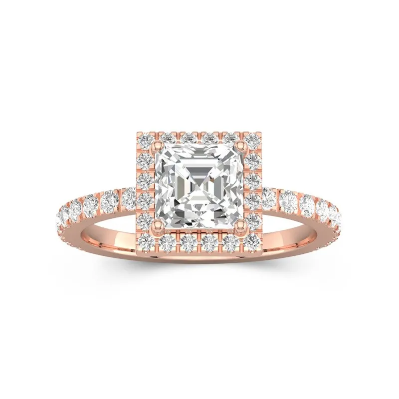 1.50ct Moissanite Engagement Ring 18K Rose Gold