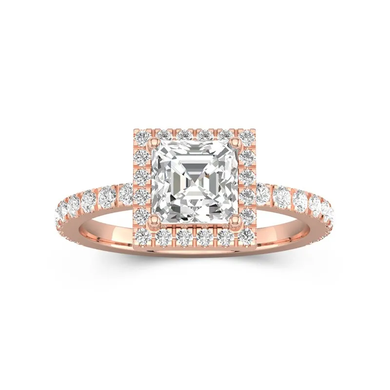 Elegant Asscher 1.50ct Moissanite Engagement Ring