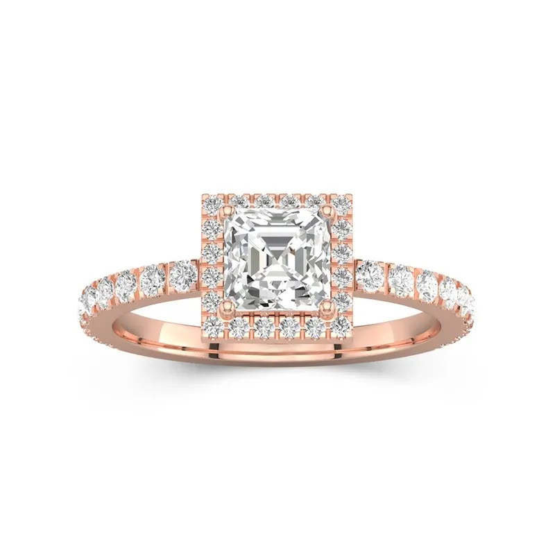 1.00ct Moissanite Engagement Ring 14K Rose Gold