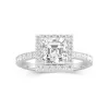 2.00ct Moissanite Engagement Ring 14K White Gold