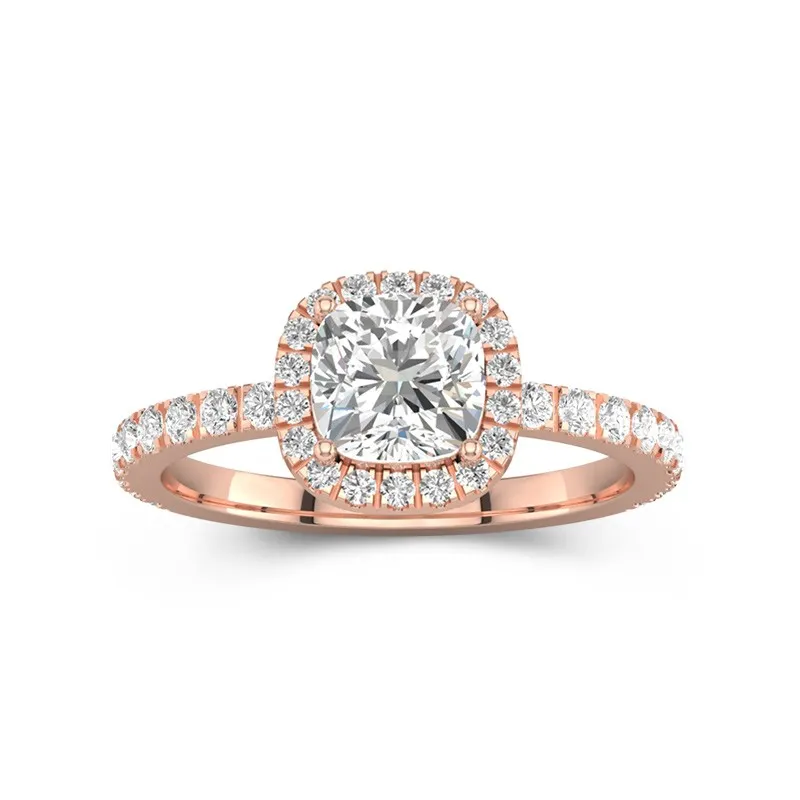 1.50ct Moissanite Engagement Ring 14K Rose Gold