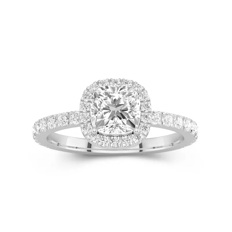 1.50ct Moissanite Engagement Ring 18K White Gold