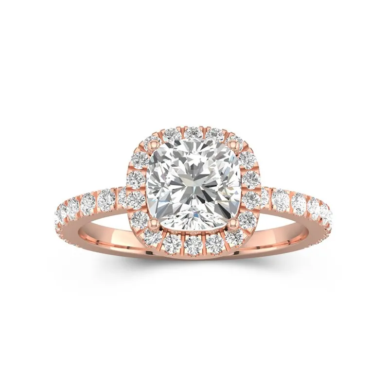 2.00ct Moissanite Engagement Ring 18K Rose Gold