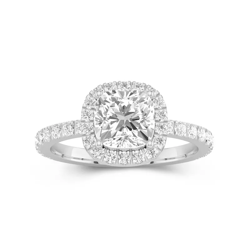 2.00ct Moissanite Engagement Ring 18K White Gold