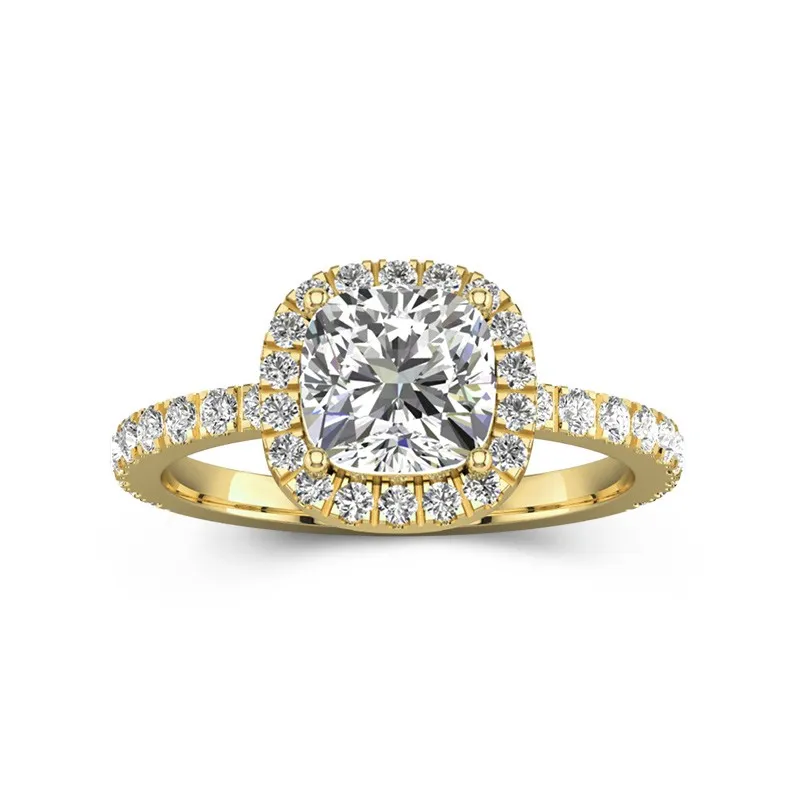 Élégant Coussin 2.00ct Moissanite Bague de fiançailles