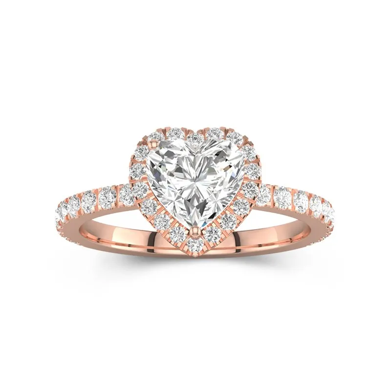 1.50ct Moissanite Engagement Ring 14K Rose Gold