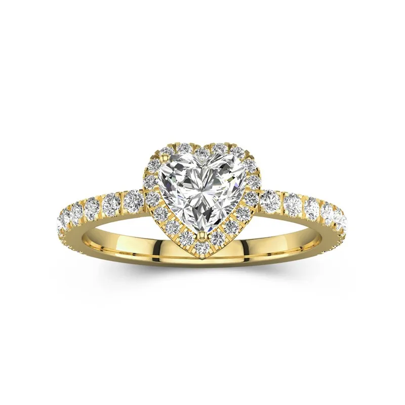 Elegant Heart 1.00ct Moissanite Engagement Ring