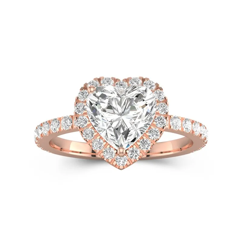 2.00ct Moissanite Engagement Ring 18K Rose Gold