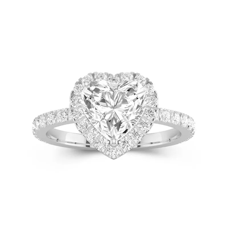 Elegant Heart 2.00ct Moissanite Engagement Ring