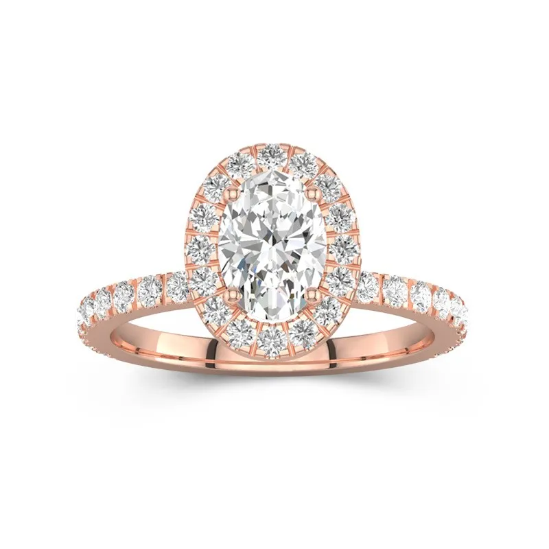 1.50ct Moissanite Engagement Ring 14K Rose Gold