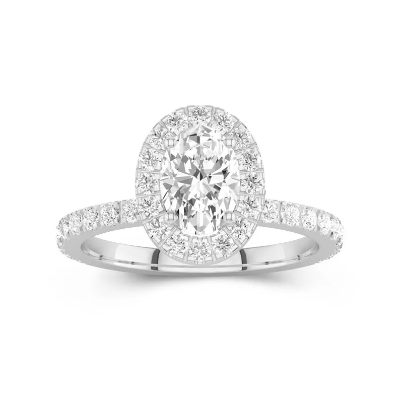 1.50ct Moissanite Engagement Ring 14K White Gold