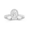 1.00ct Moissanite Engagement Ring 14K White Gold