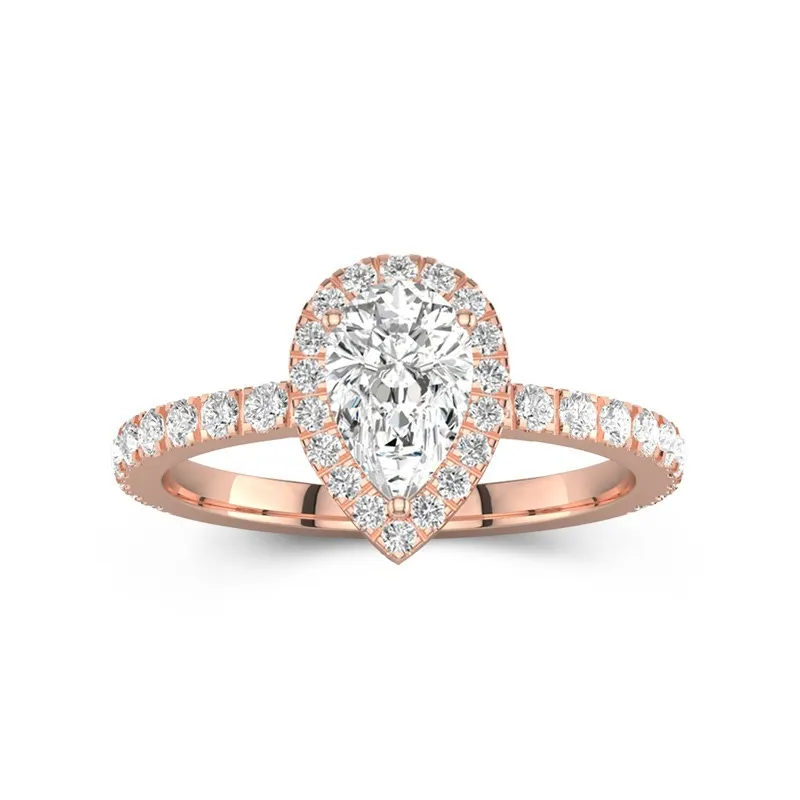 1.50ct Moissanite Engagement Ring 14K Rose Gold