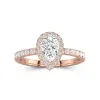 1.50ct Moissanite Engagement Ring 14K Rose Gold