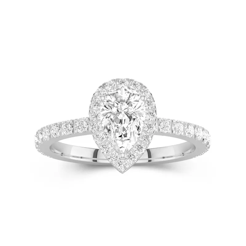 1.50ct Moissanite Engagement Ring 18K White Gold