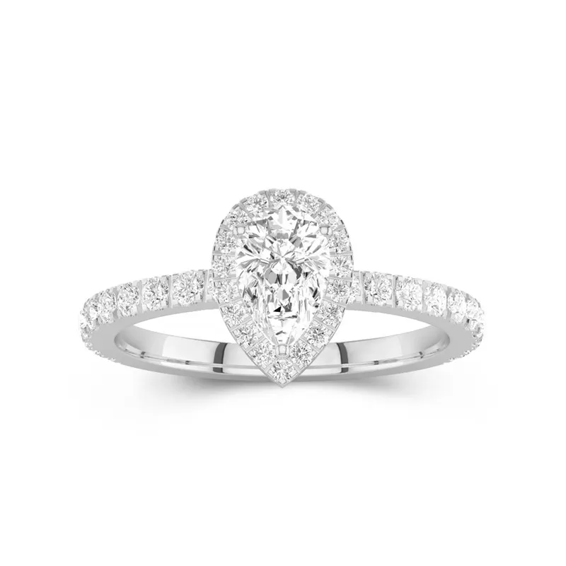Elegant Pear 1.00ct Moissanite Engagement Ring