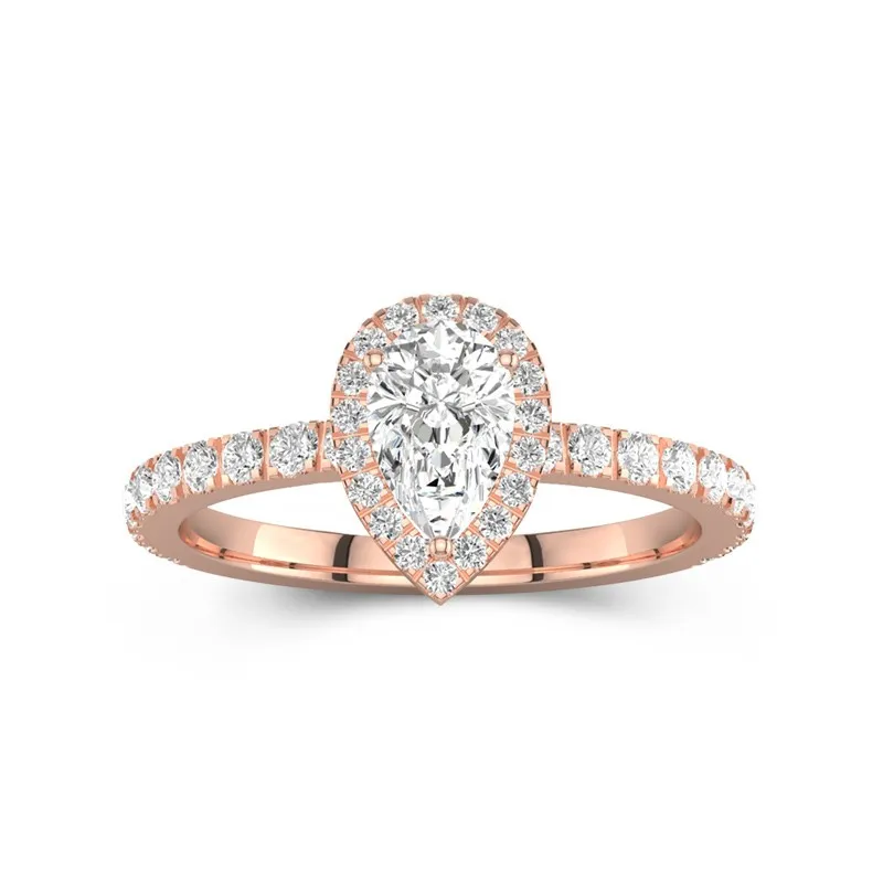 Elegant Pear 1.00ct Moissanite Engagement Ring