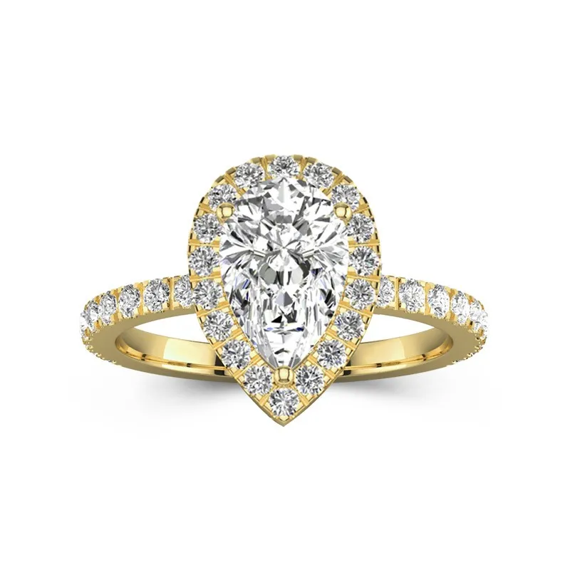 Elegant Pear 2.00ct Moissanite Engagement Ring