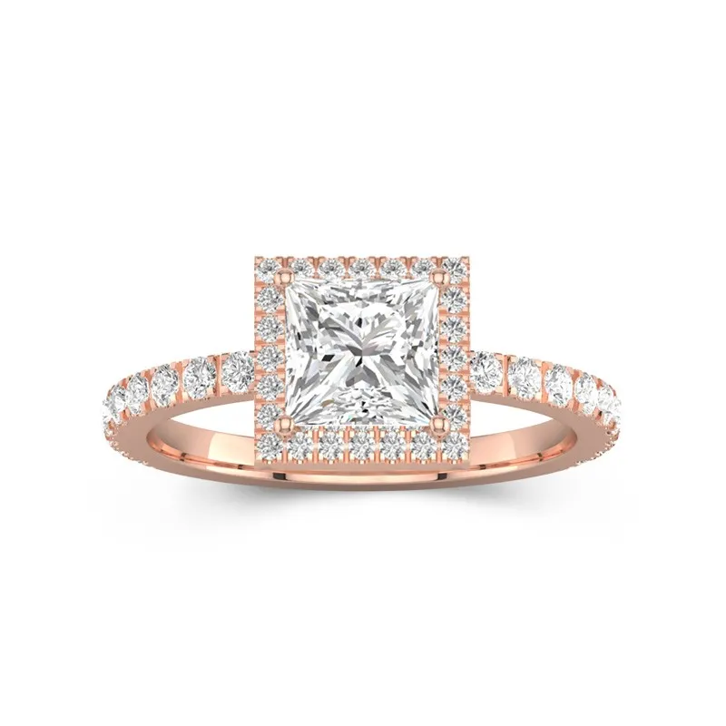 1.50ct Moissanite Engagement Ring 18K Rose Gold