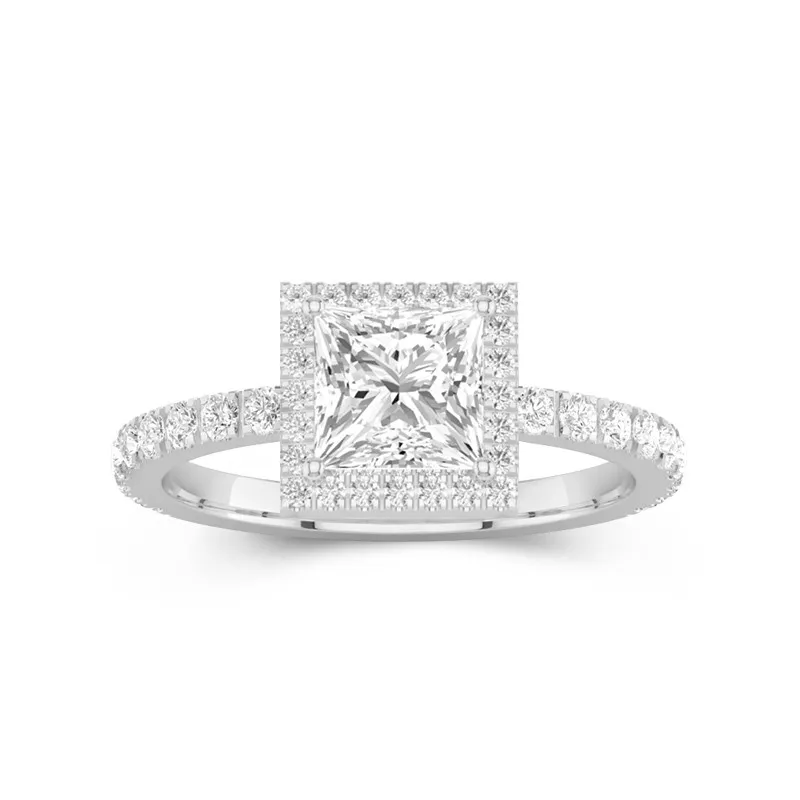 Élégant Princesse 1.50ct Moissanite Bague de fiançailles