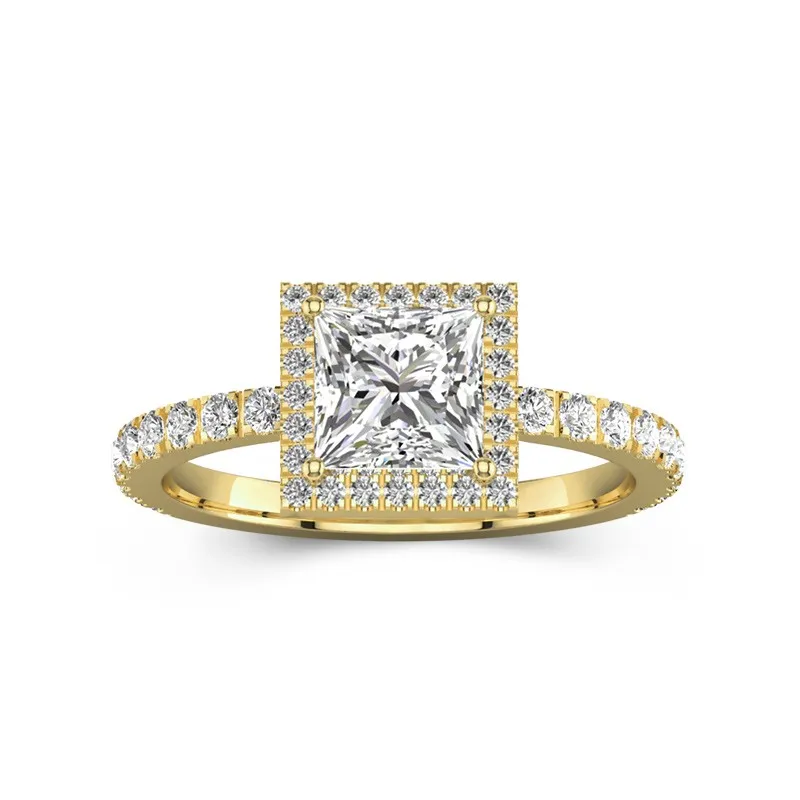 Élégant Princesse 1.50ct Moissanite Bague de fiançailles