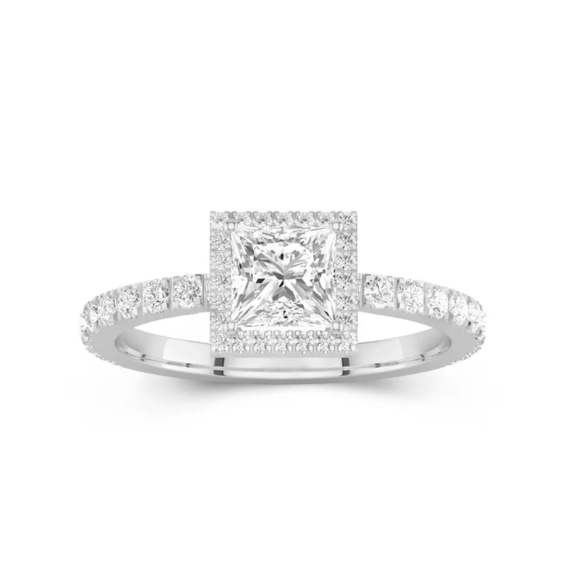 Elegant Princess 1.00ct Moissanite Engagement Ring