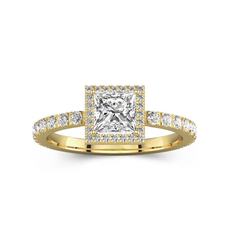 Élégant Princesse 1.00ct Moissanite Bague de fiançailles