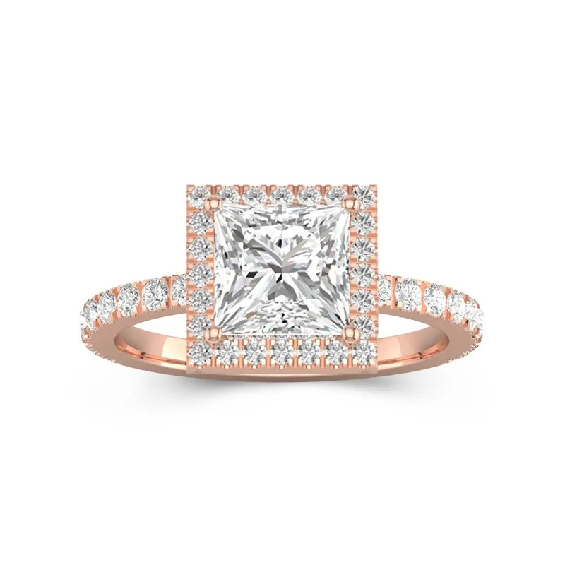 Elegant Princess 2.00ct Moissanite Engagement Ring