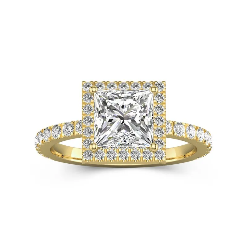 Élégant Princesse 2.00ct Moissanite Bague de fiançailles