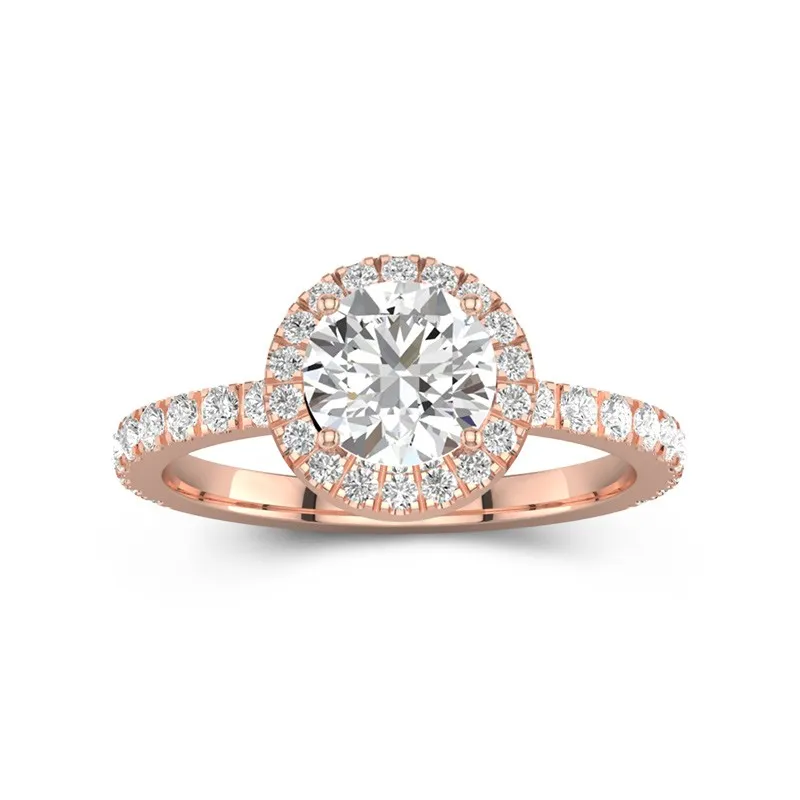 1.50ct Moissanite Engagement Ring 14K Rose Gold