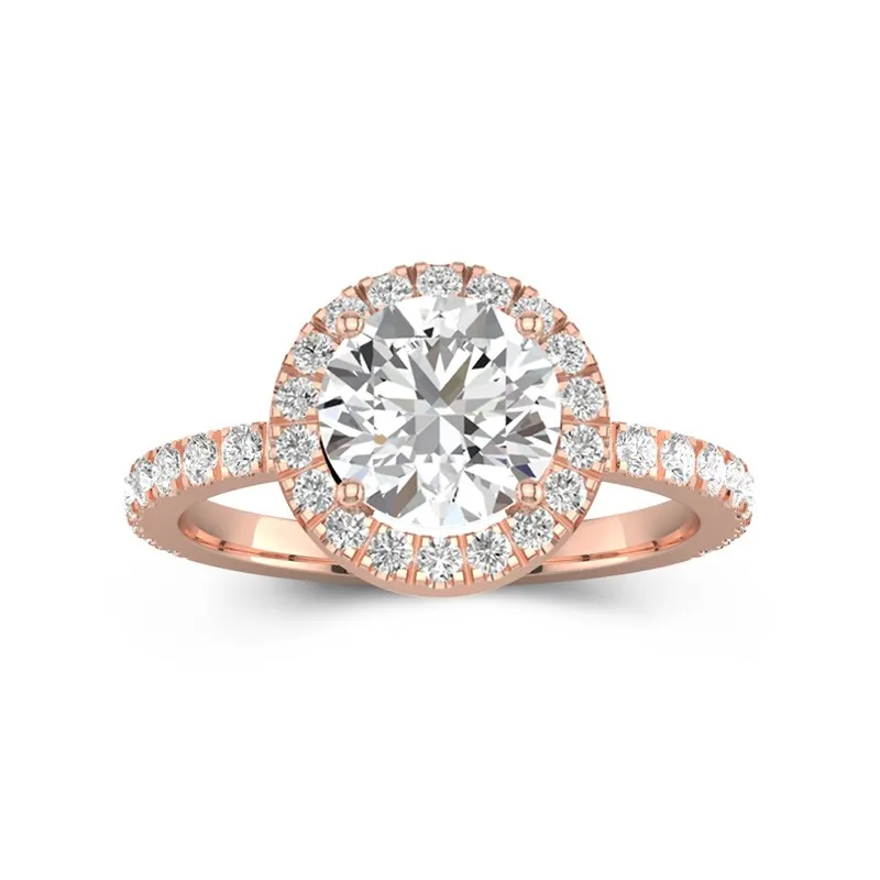 2.00ct Moissanite Engagement Ring 18K Rose Gold