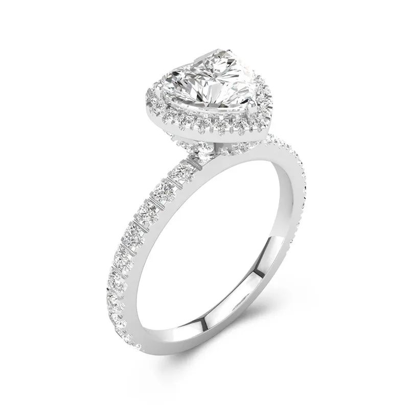 1.50ct Moissanite Engagement Ring 14K White Gold