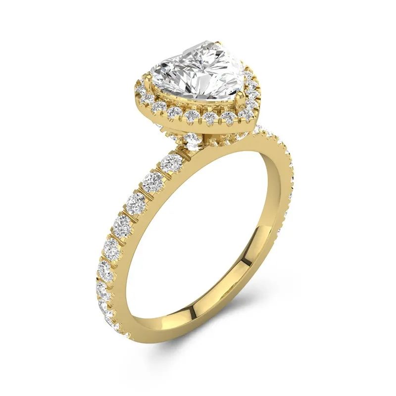 Elegant Heart 1.00ct Moissanite Engagement Ring