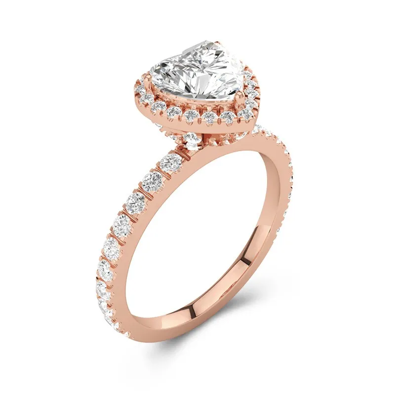 Elegant Heart 2.00ct Moissanite Engagement Ring