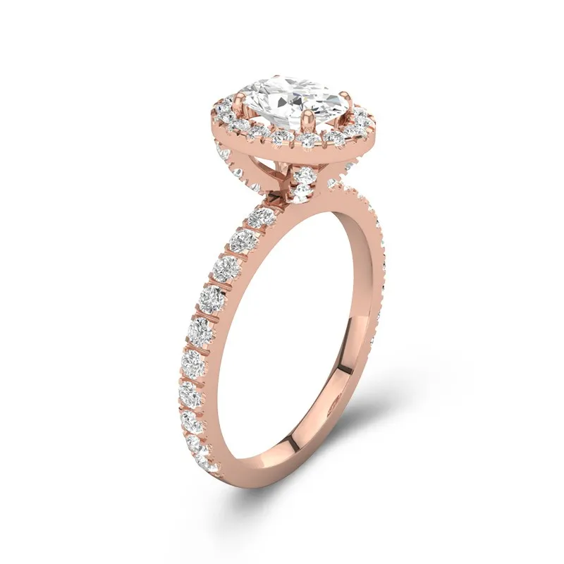 1.50ct Moissanite Engagement Ring 14K Rose Gold