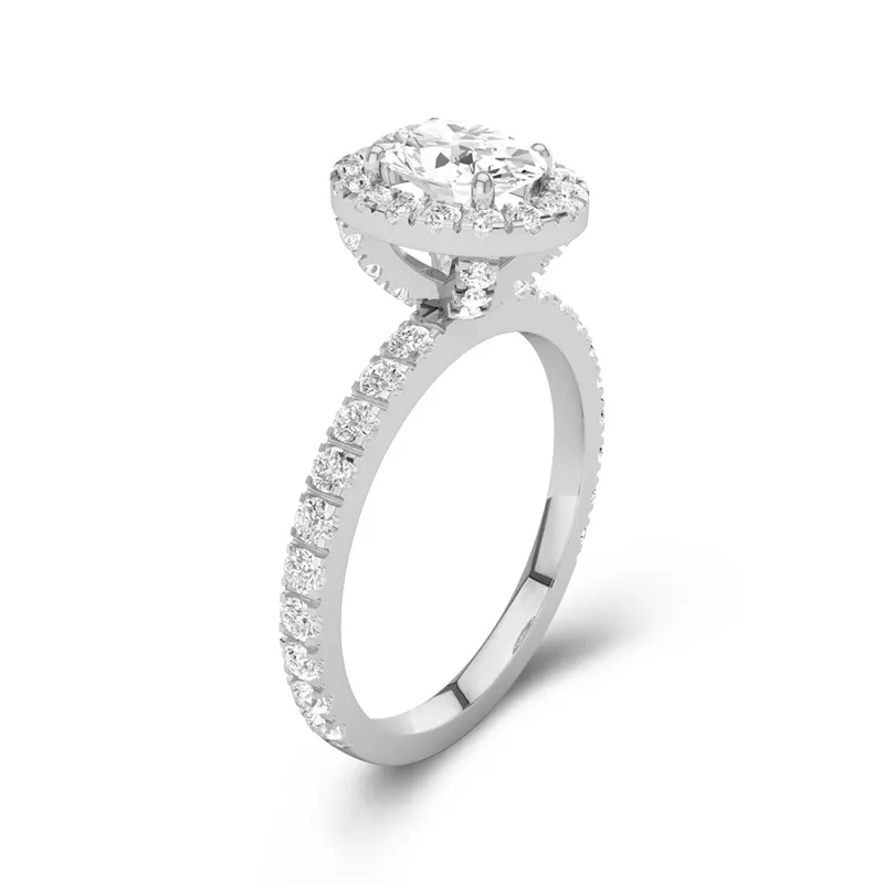 Élégant Ovale 1.50ct Moissanite Bague de fiançailles