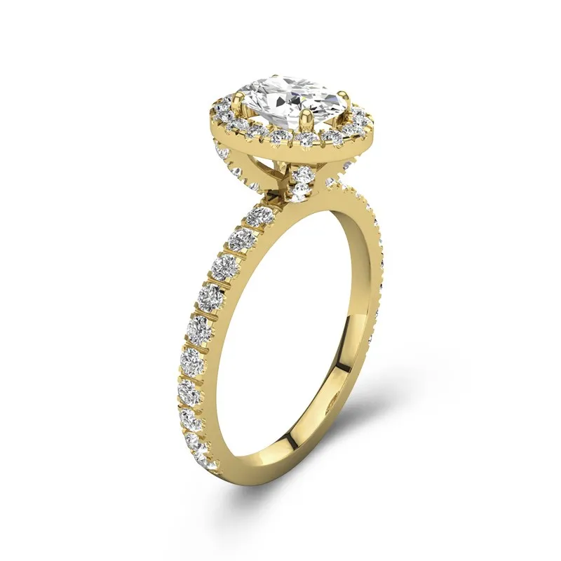 Élégant Ovale 1.50ct Moissanite Bague de fiançailles