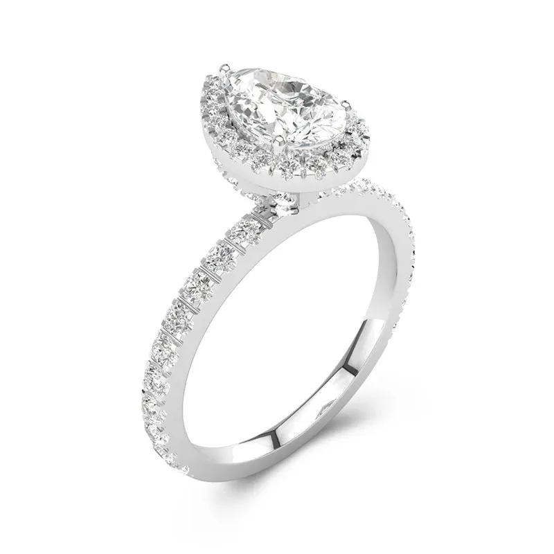 Elegant Pear 1.50ct Moissanite Engagement Ring