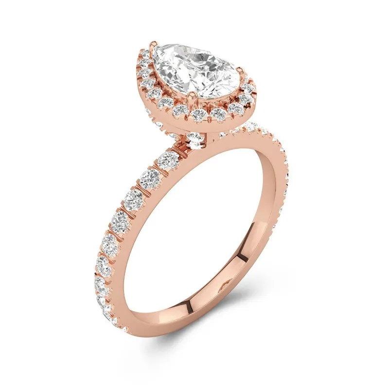 Elegant Pear 2.00ct Moissanite Engagement Ring