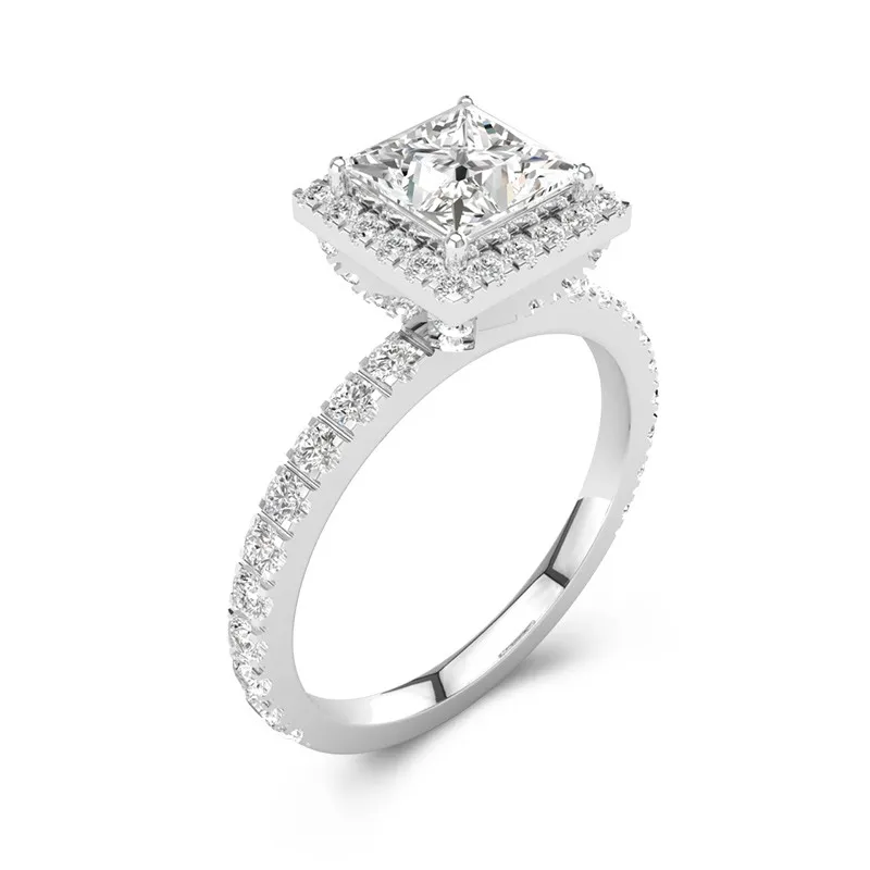 Elegant Princess 1.50ct Moissanite Engagement Ring