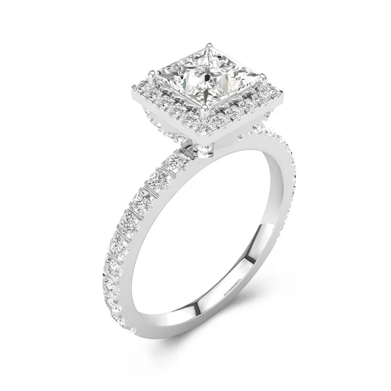 Élégant Princesse 1.50ct Moissanite Bague de fiançailles