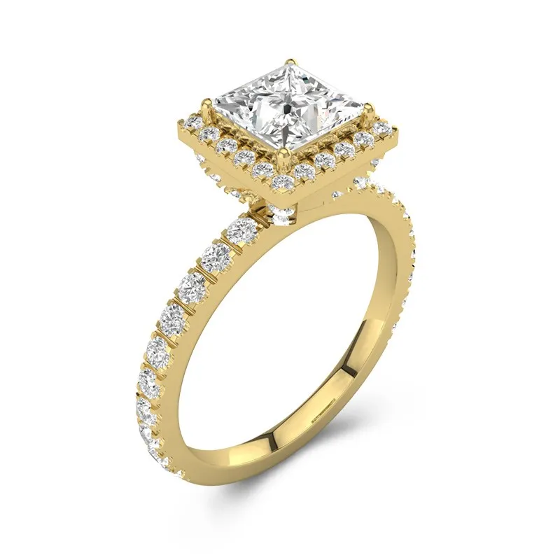 Élégant Princesse 1.50ct Moissanite Bague de fiançailles