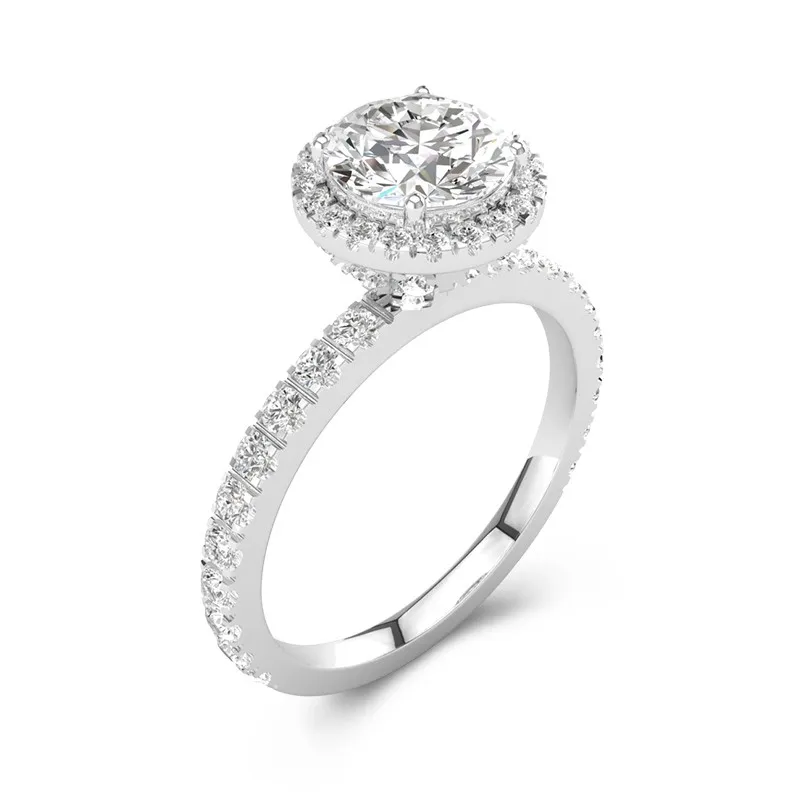 1.50ct Moissanite Engagement Ring 18K White Gold