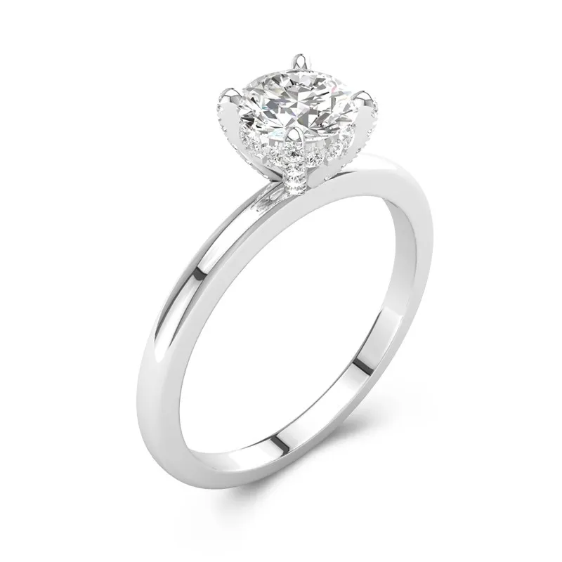 1.00ct Moissanite Engagement Ring 925 Sterling Silver