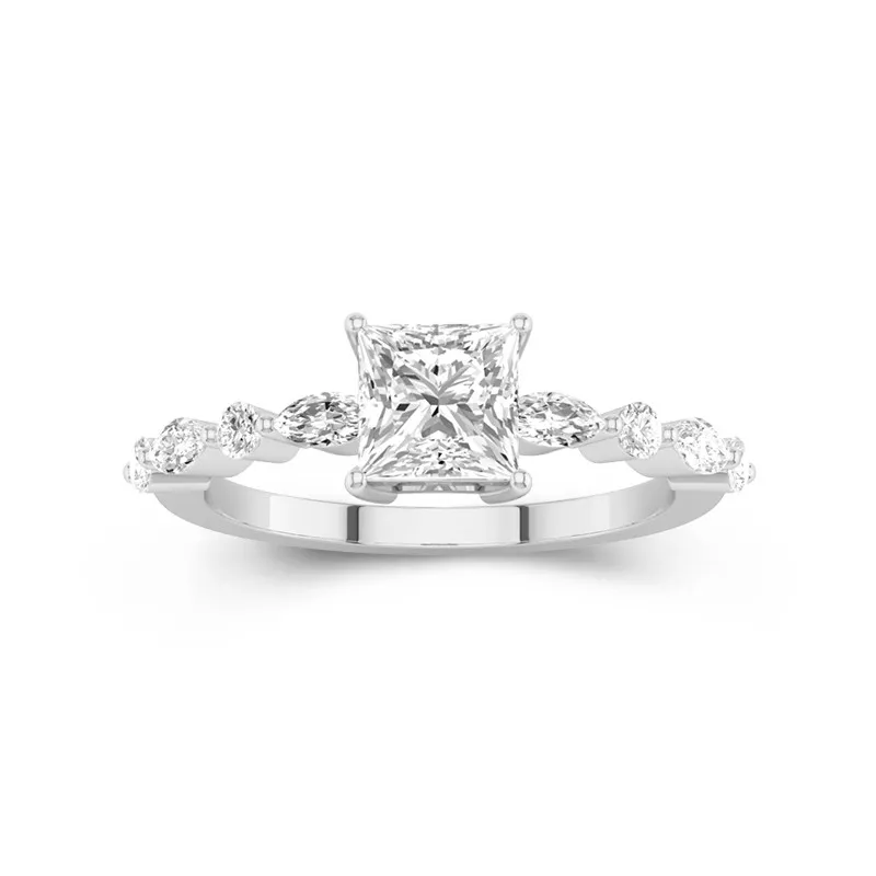 1.00ct Moissanite Engagement Ring 925 Sterling Silver