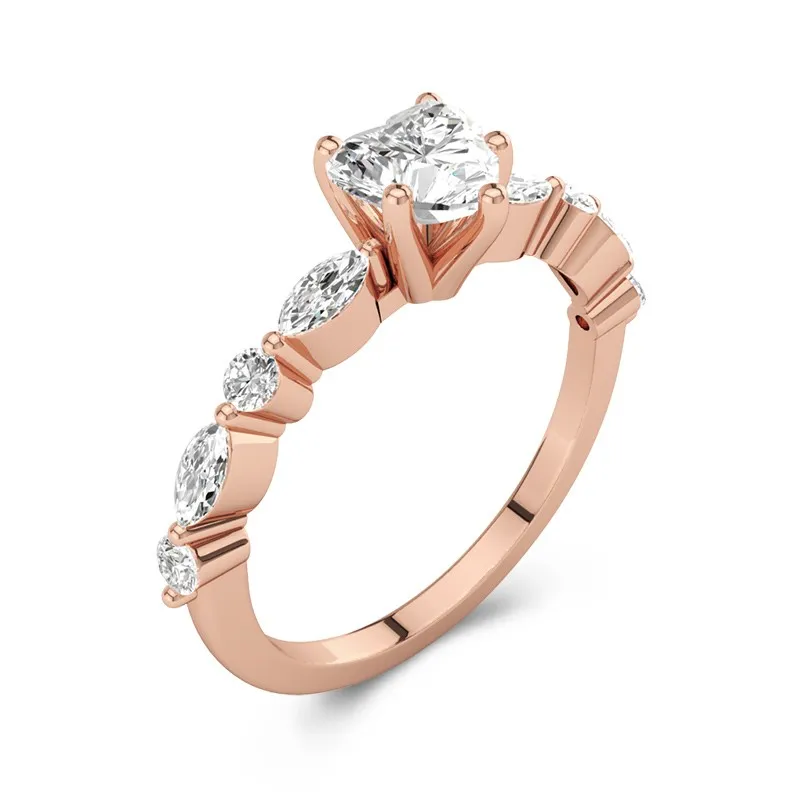 Timeless Heart 1.00ct Moissanite Engagement Ring