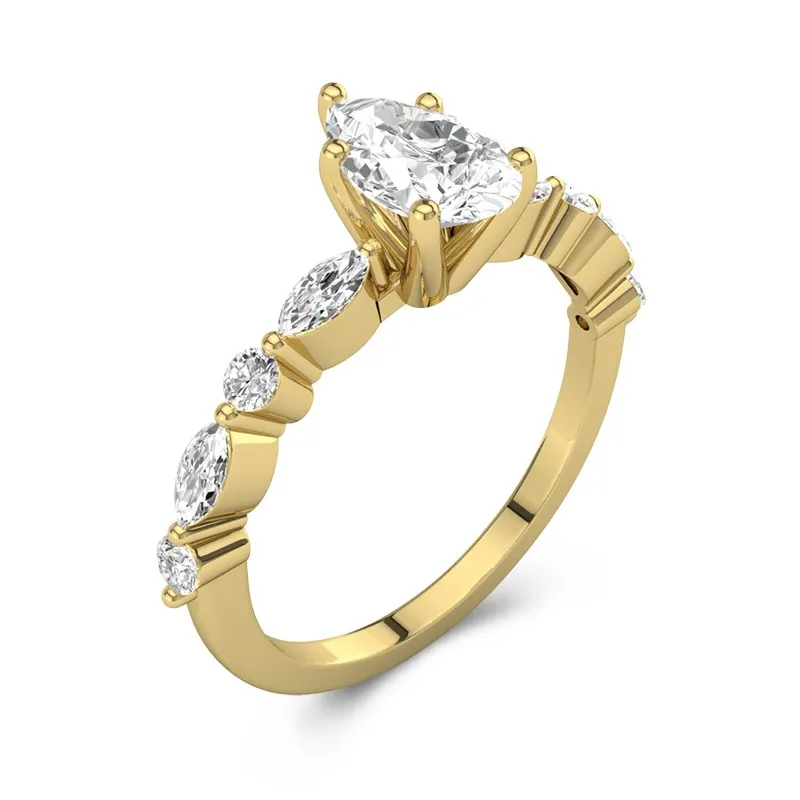 Timeless Pear 1.00ct Moissanite Engagement Ring