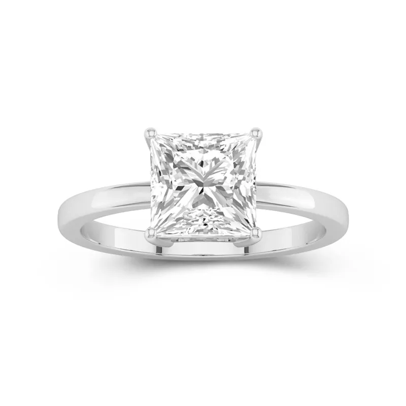 2.00ct Moissanite Engagement Ring 18K White Gold